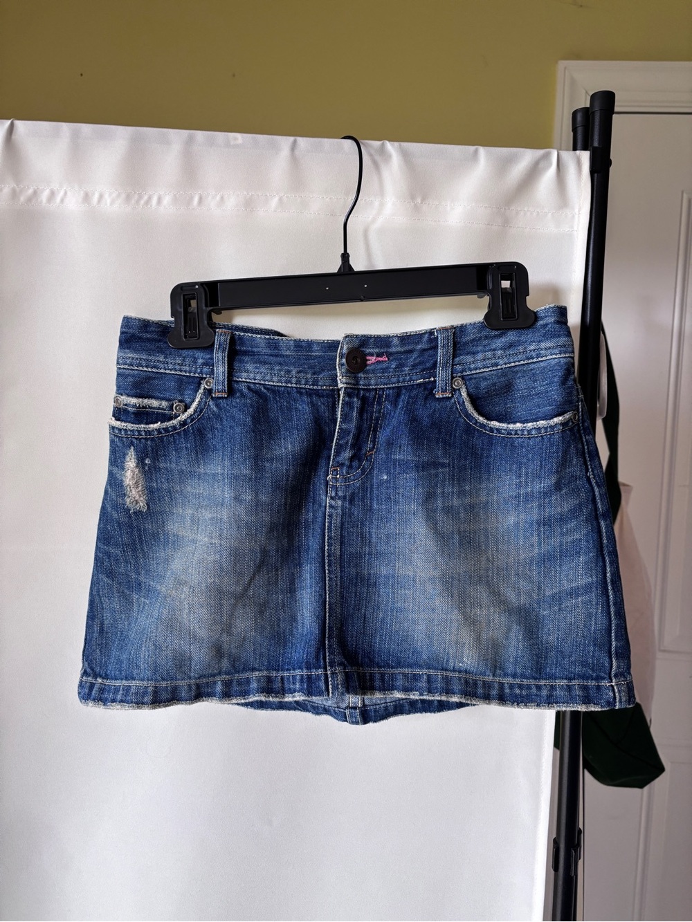 Vintage y2k American Eagle Outfitters Blue Distressed Denim Mini Skirt